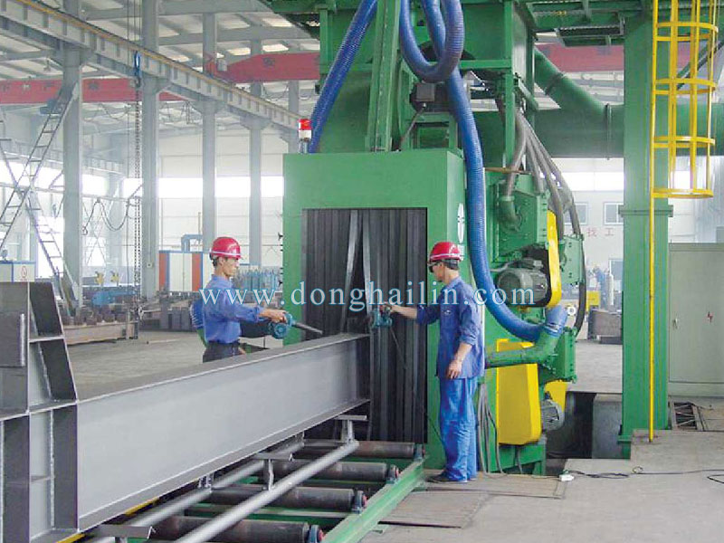 roller type H-beam shotblast cleaning machine