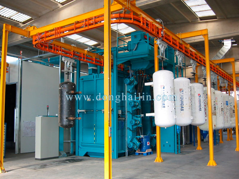 catenary type shot blasting machine